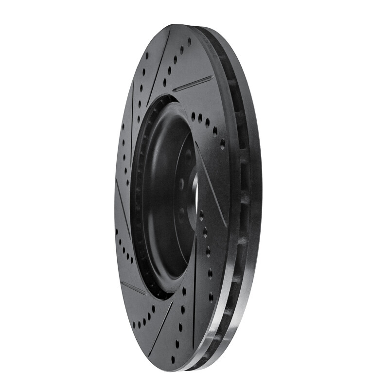 Volvo S60 Brake Rotor (1) - Front Right - R1 Concepts - Drilled & Slotted - Black - `07-`16